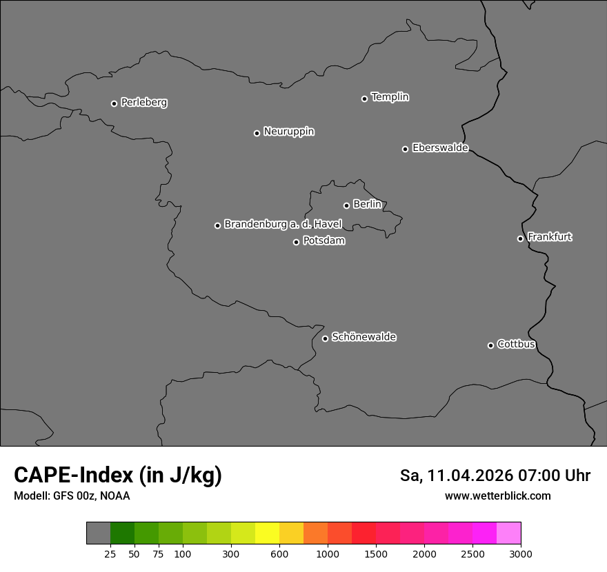 Modellkarte GFS – cape – bb