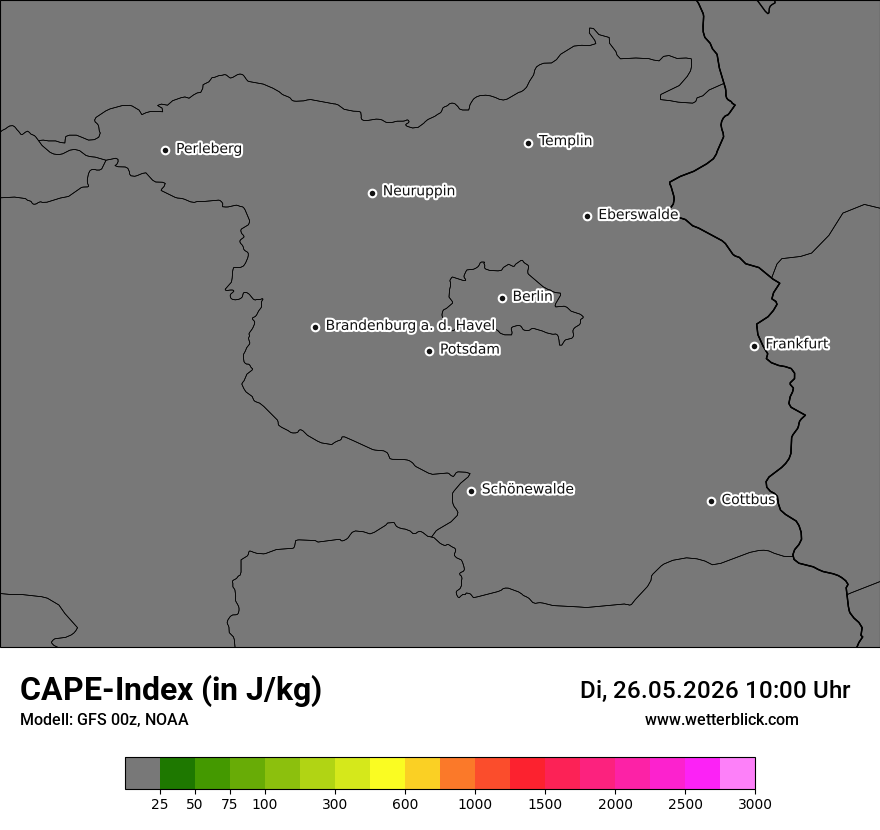 Modellkarte GFS – cape – bb