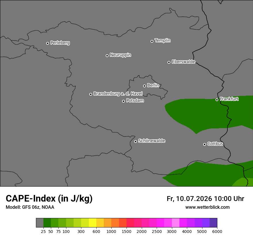 Modellkarte GFS – cape – bb