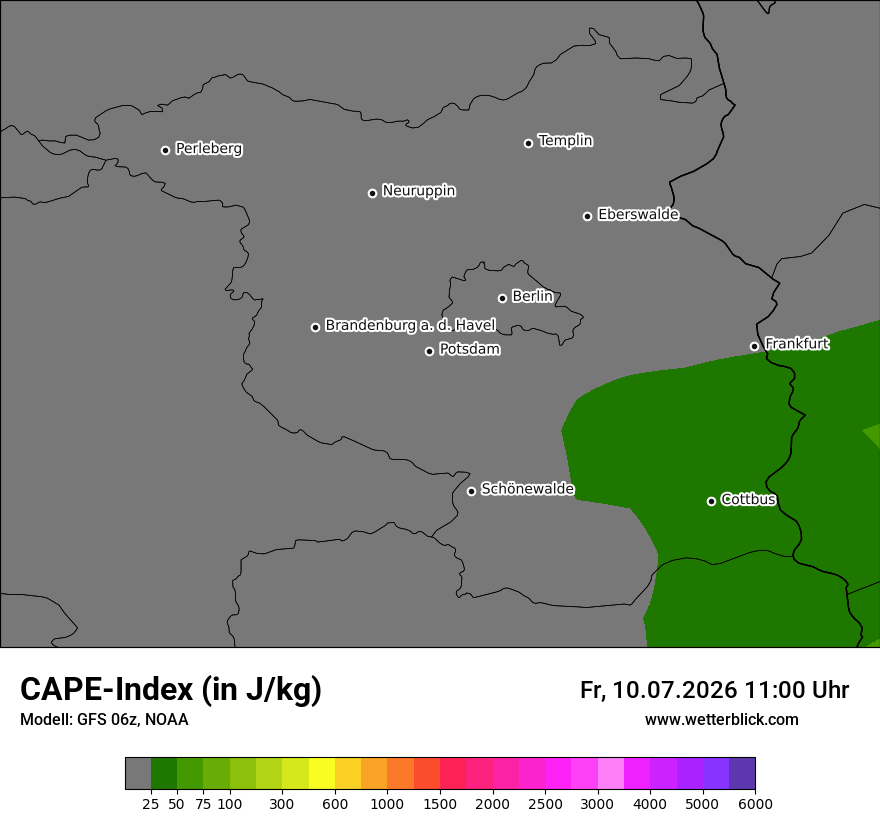 Modellkarte GFS – cape – bb