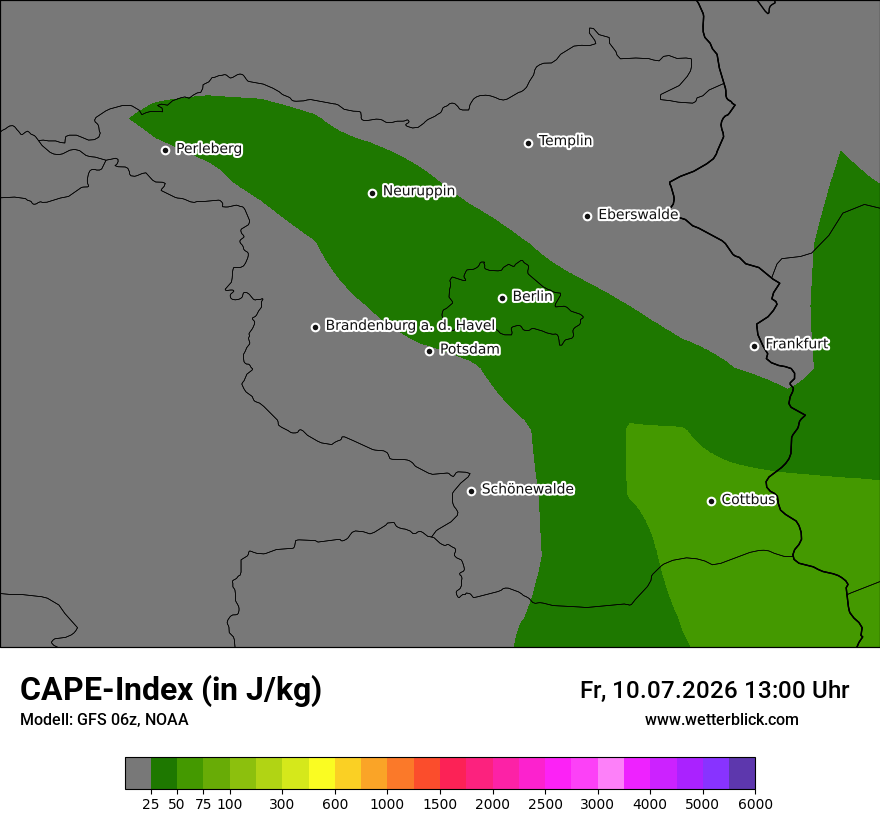 Modellkarte GFS – cape – bb