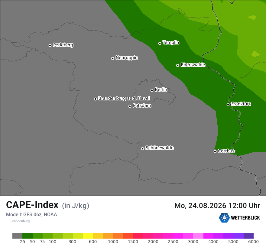 Modellkarte GFS – cape – bb