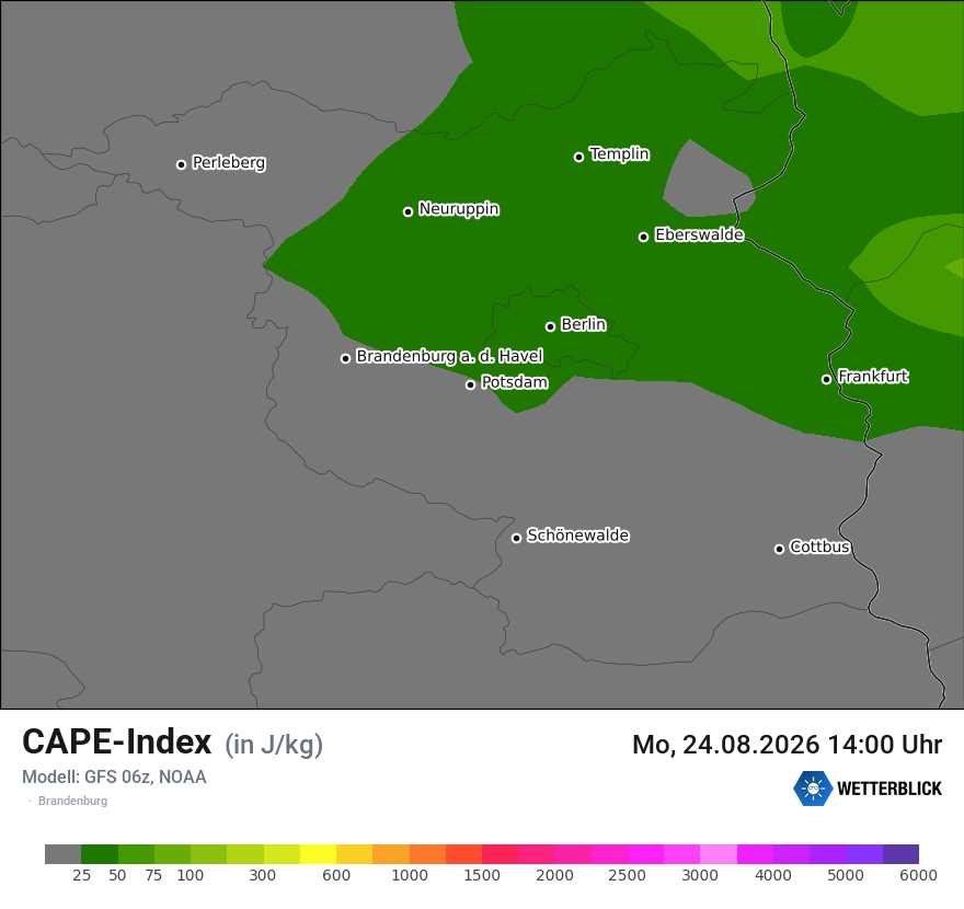 Modellkarte GFS – cape – bb