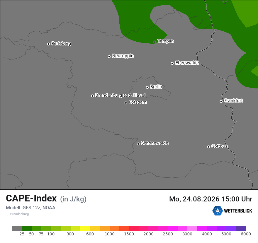 Modellkarte GFS – cape – bb
