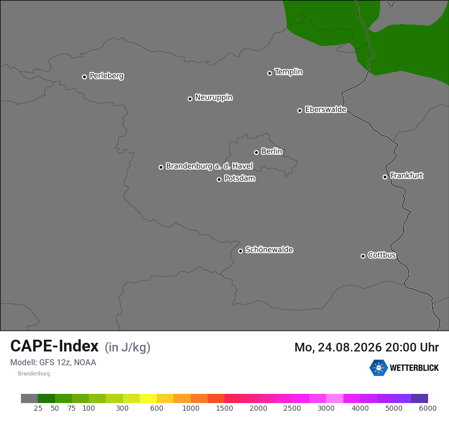 Modellkarte GFS – cape – bb