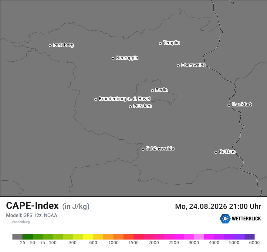 Modellkarte GFS – cape – bb
