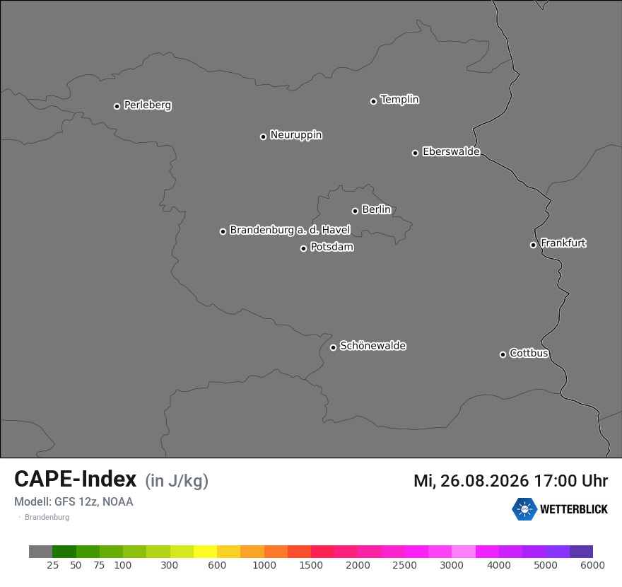Modellkarte GFS – cape – bb
