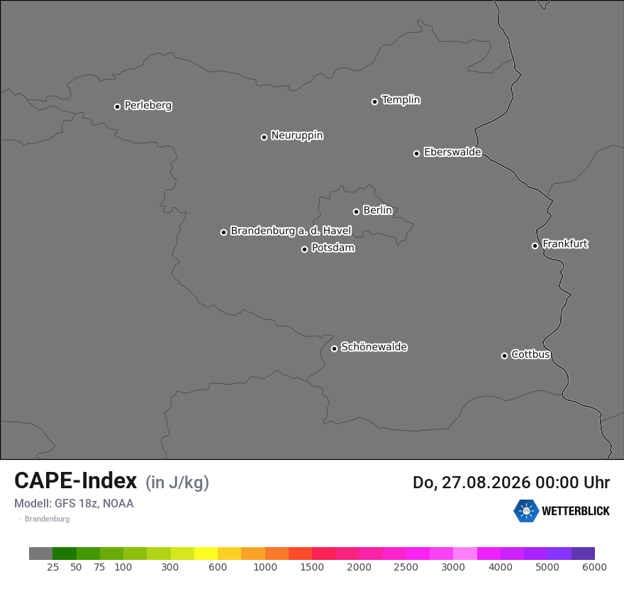 Modellkarte GFS – cape – bb