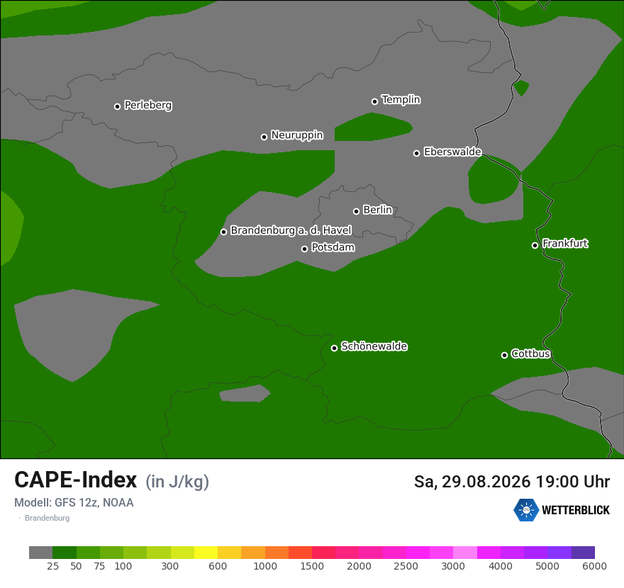 Modellkarte GFS – cape – bb