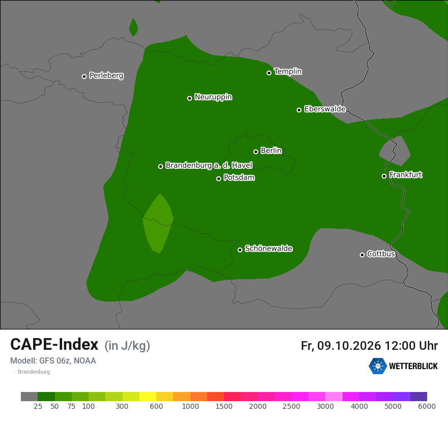Modellkarte GFS – cape – bb
