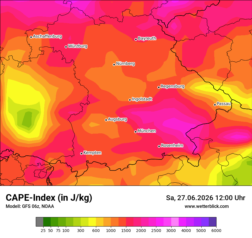 Modellkarte GFS – cape – by