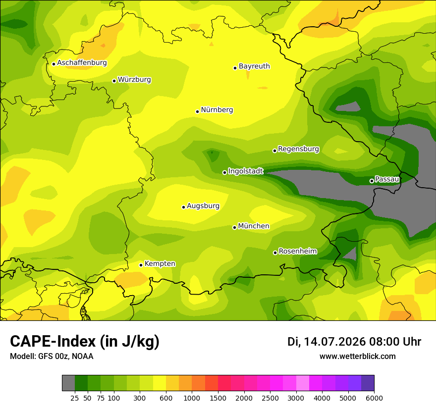 Modellkarte GFS – cape – by
