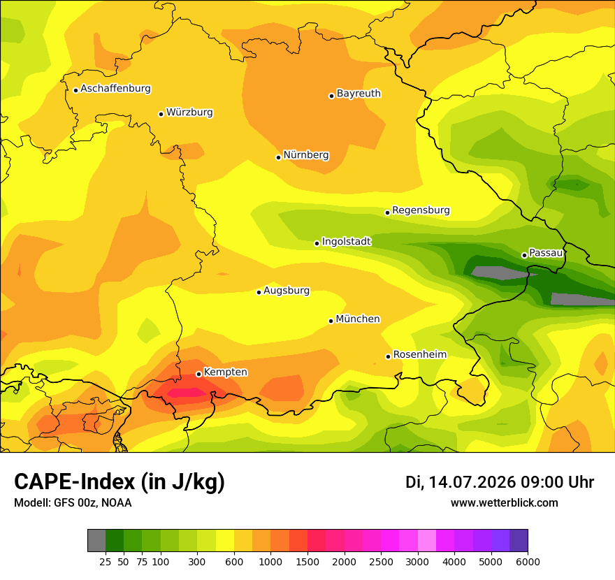 Modellkarte GFS – cape – by