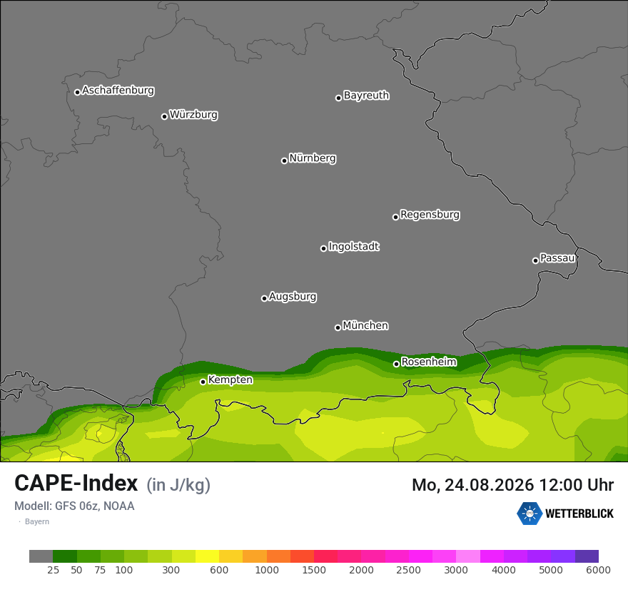 Modellkarte GFS – cape – by