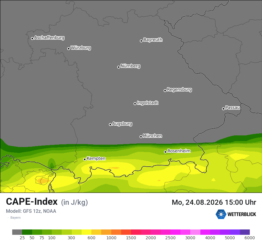 Modellkarte GFS – cape – by
