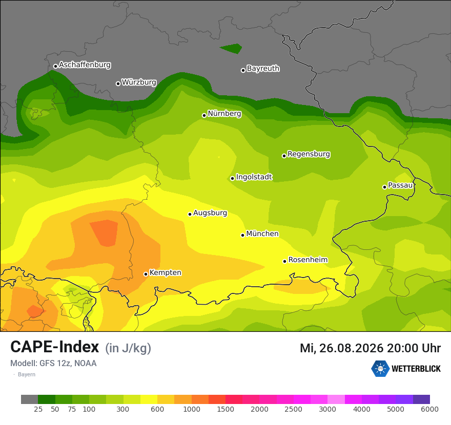 Modellkarte GFS – cape – by