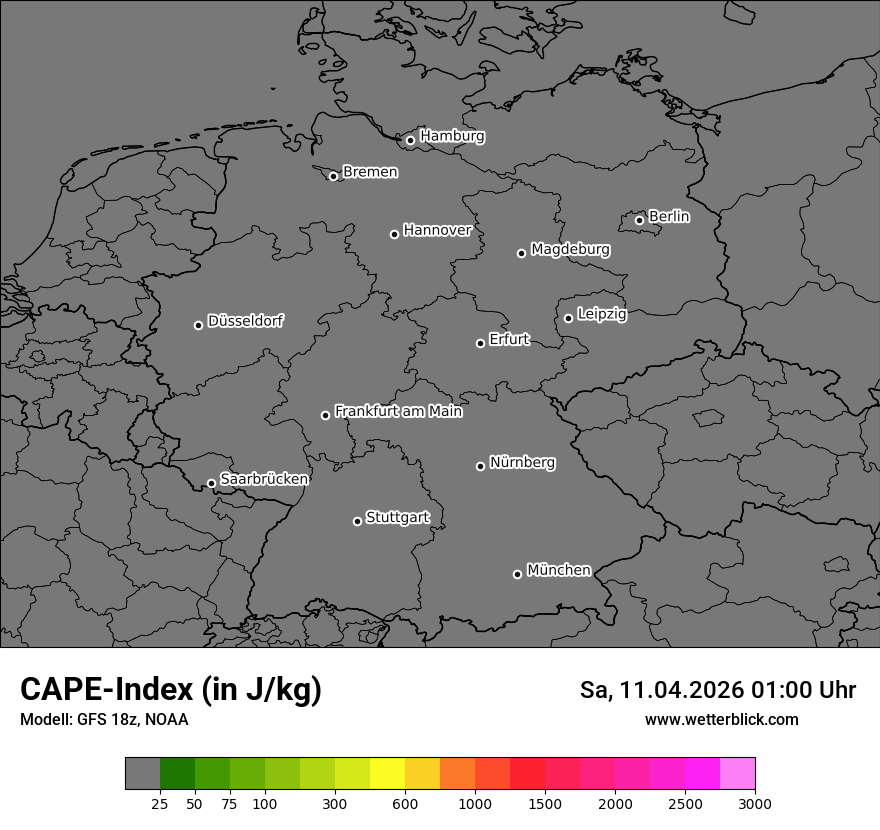 Modellkarte GFS – cape – deutschland