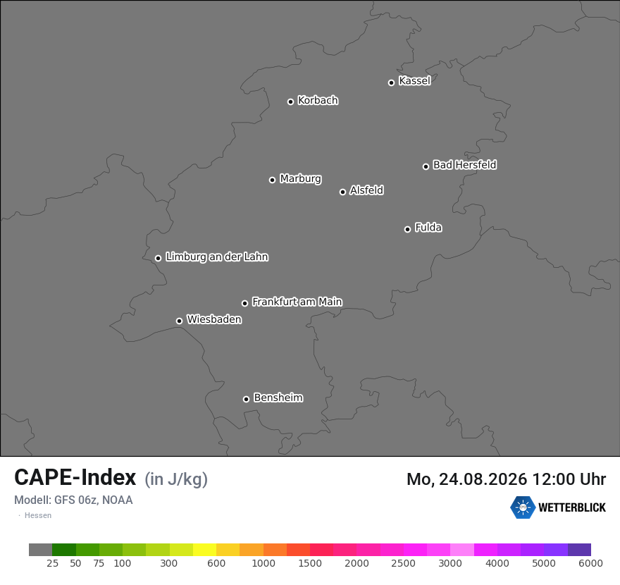 Modellkarte GFS – cape – he