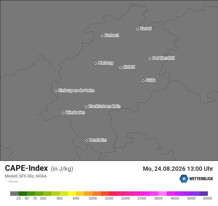 Modellkarte GFS – cape – he