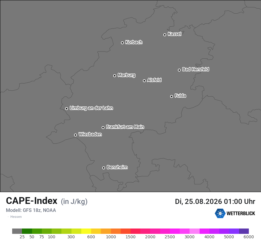 Modellkarte GFS – cape – he