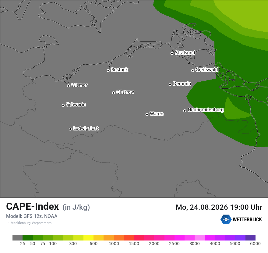 Modellkarte GFS – cape – mv