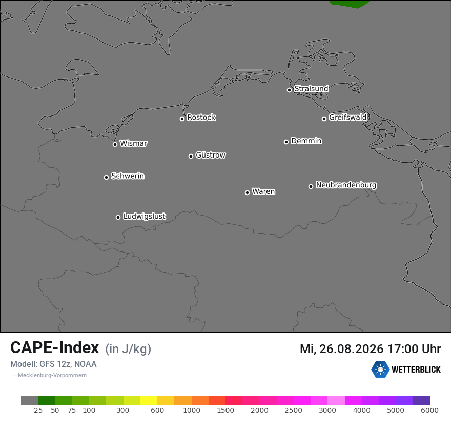 Modellkarte GFS – cape – mv