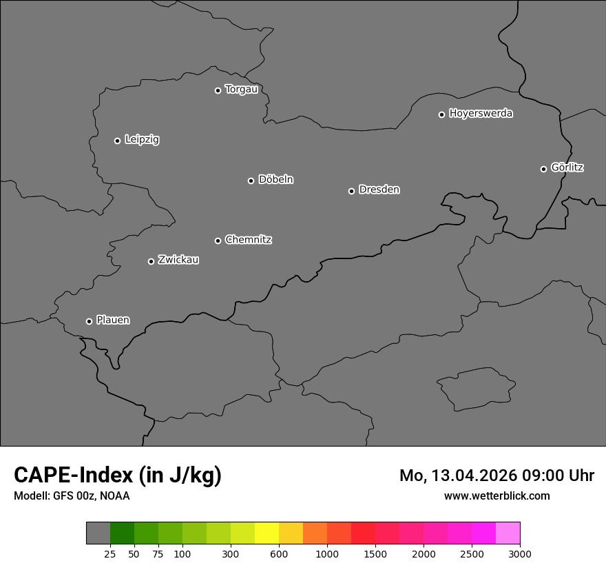 Modellkarte GFS – cape – sn