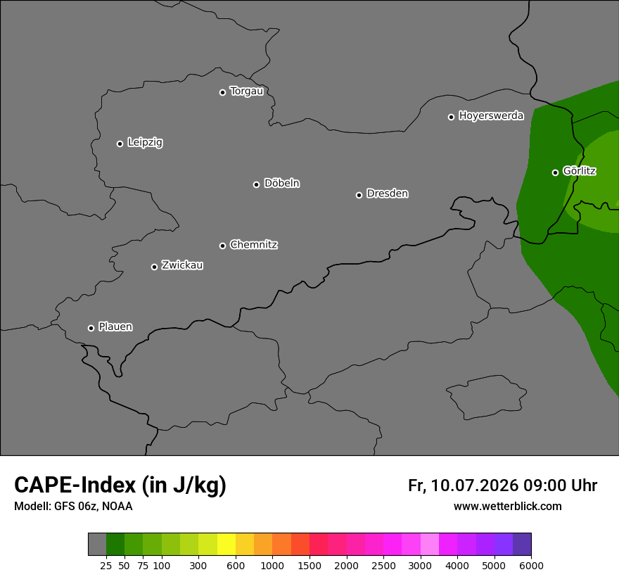 Modellkarte GFS – cape – sn