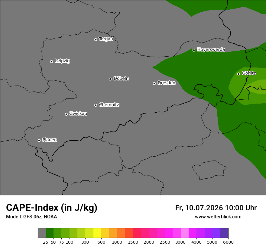 Modellkarte GFS – cape – sn