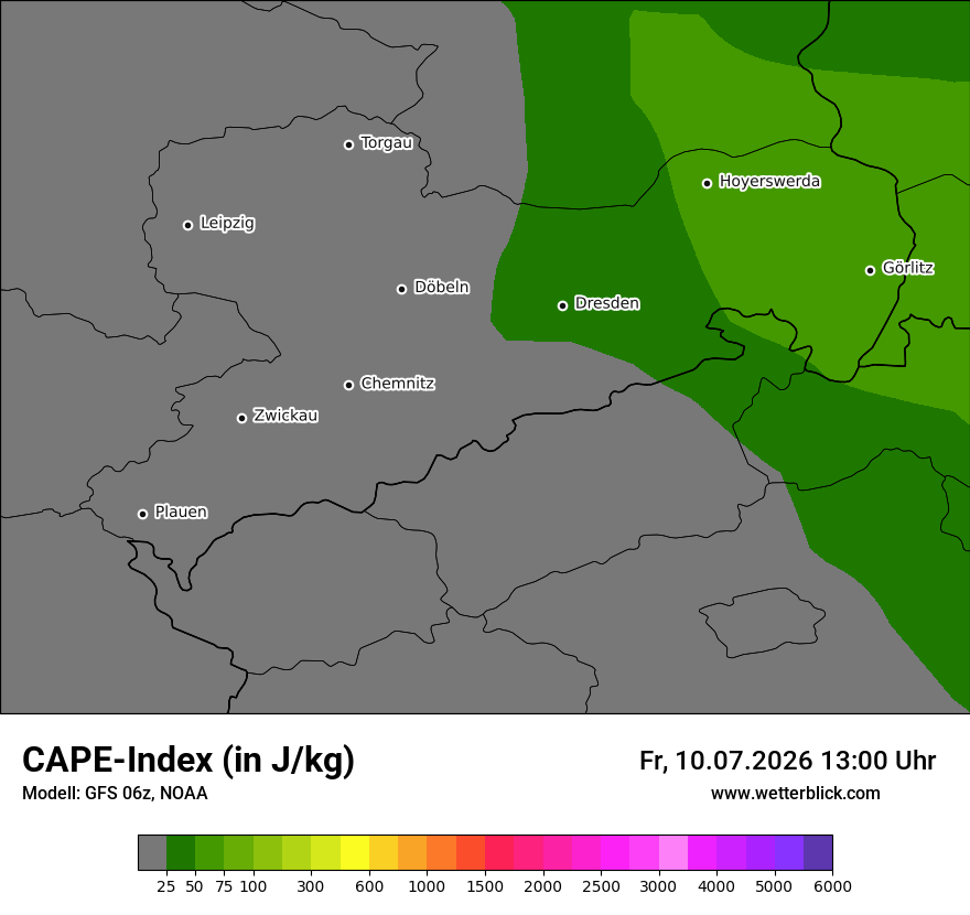 Modellkarte GFS – cape – sn