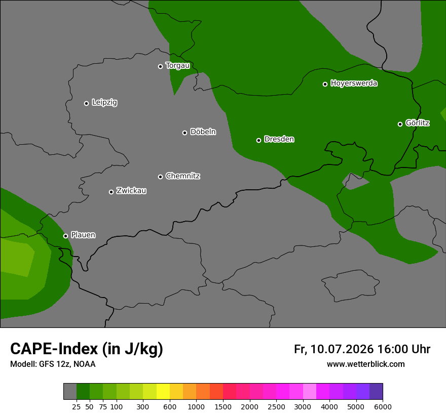 Modellkarte GFS – cape – sn