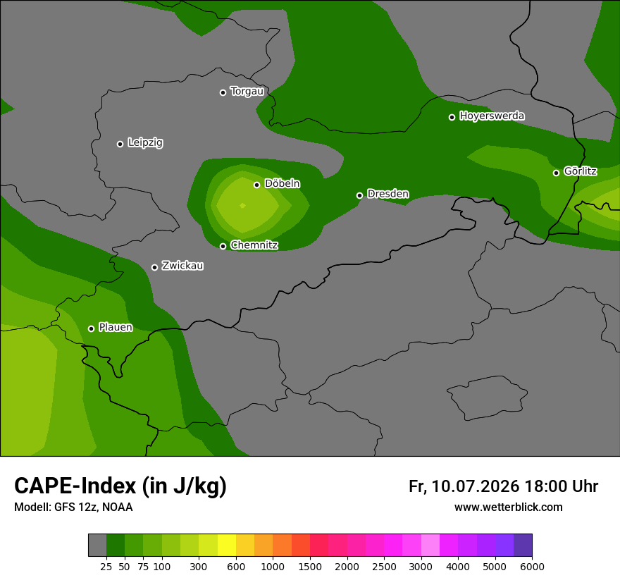 Modellkarte GFS – cape – sn