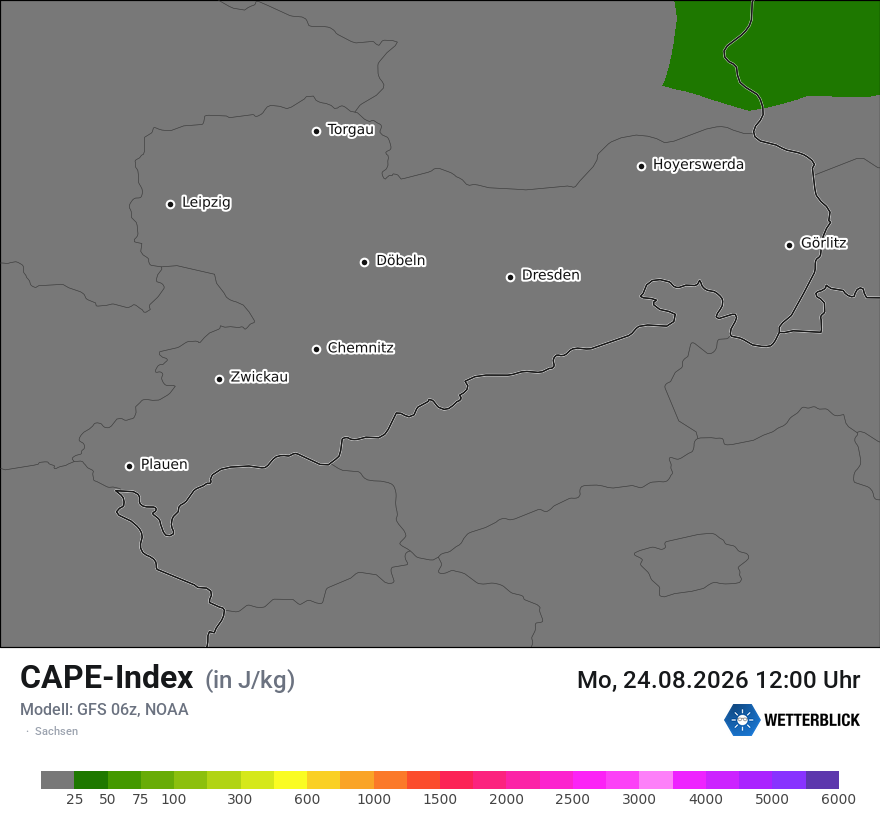 Modellkarte GFS – cape – sn