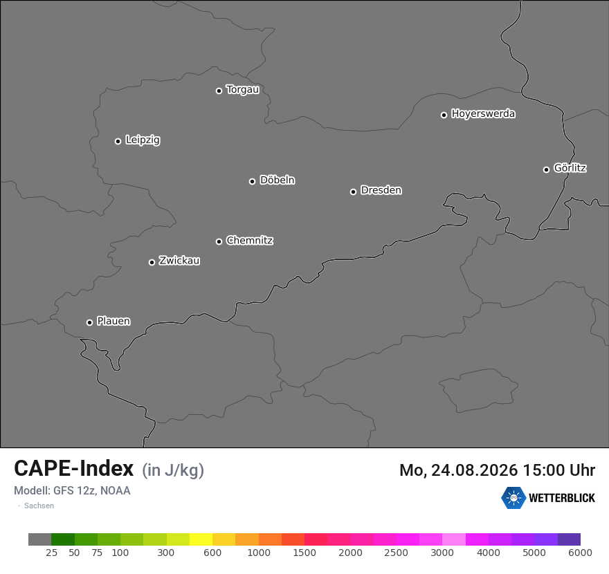Modellkarte GFS – cape – sn