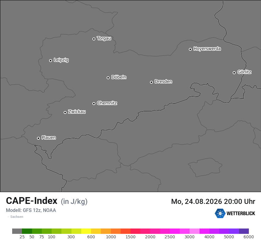 Modellkarte GFS – cape – sn
