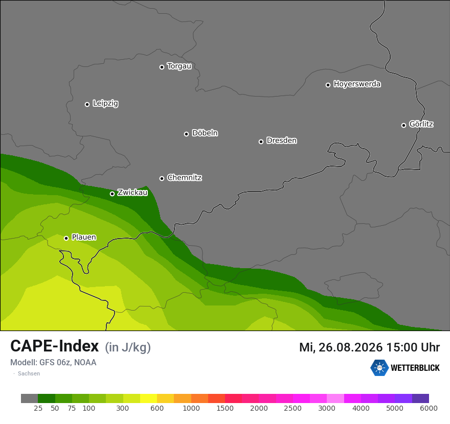 Modellkarte GFS – cape – sn