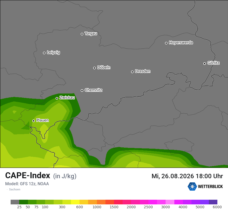 Modellkarte GFS – cape – sn