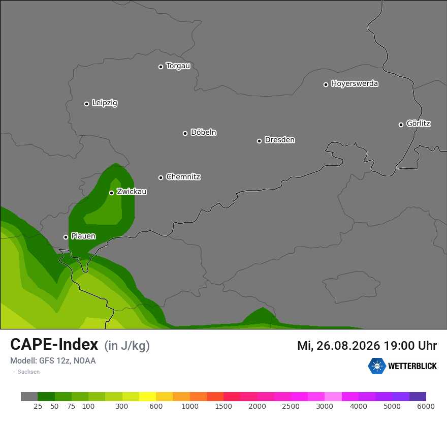 Modellkarte GFS – cape – sn