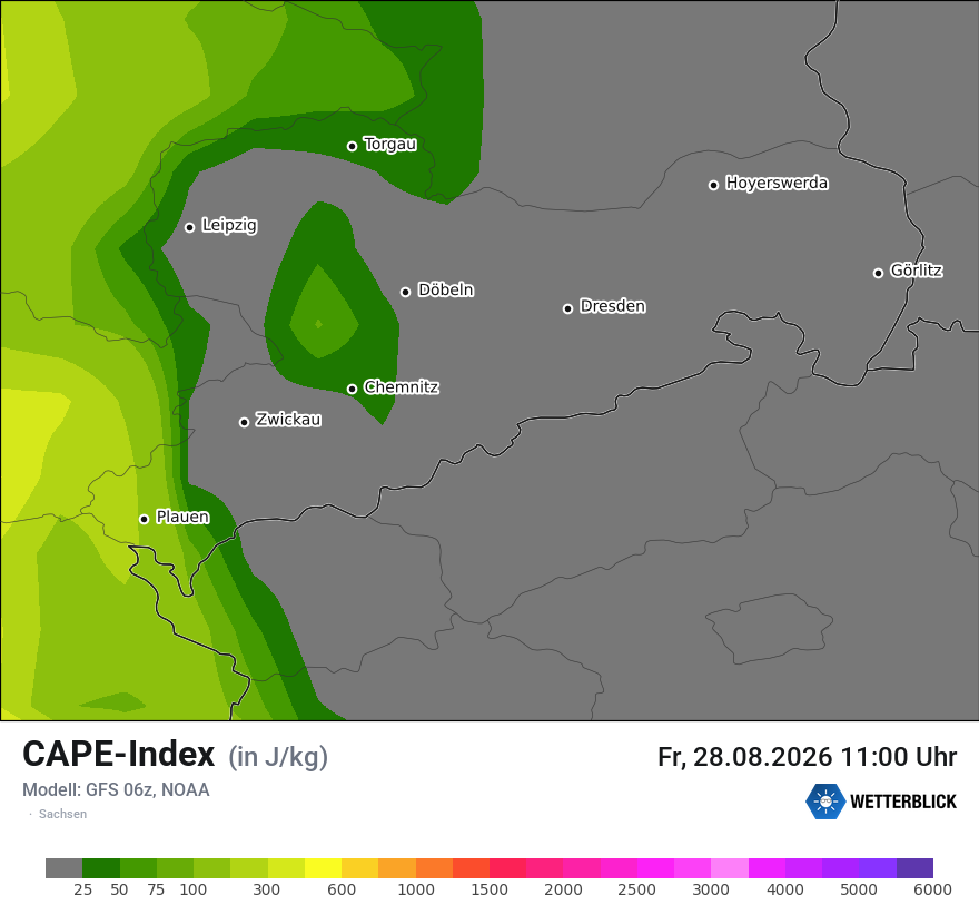 Modellkarte GFS – cape – sn
