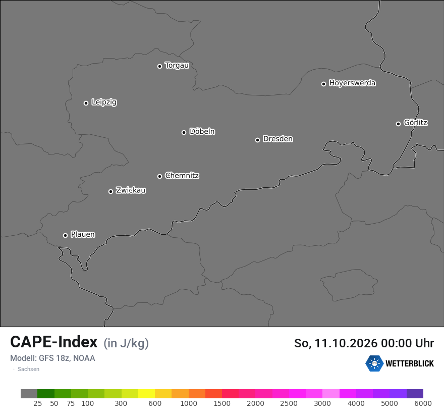Modellkarte GFS – cape – sn