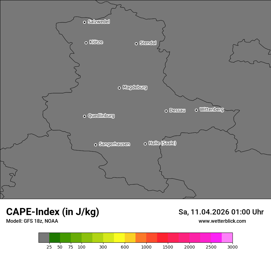 Modellkarte GFS – cape – st