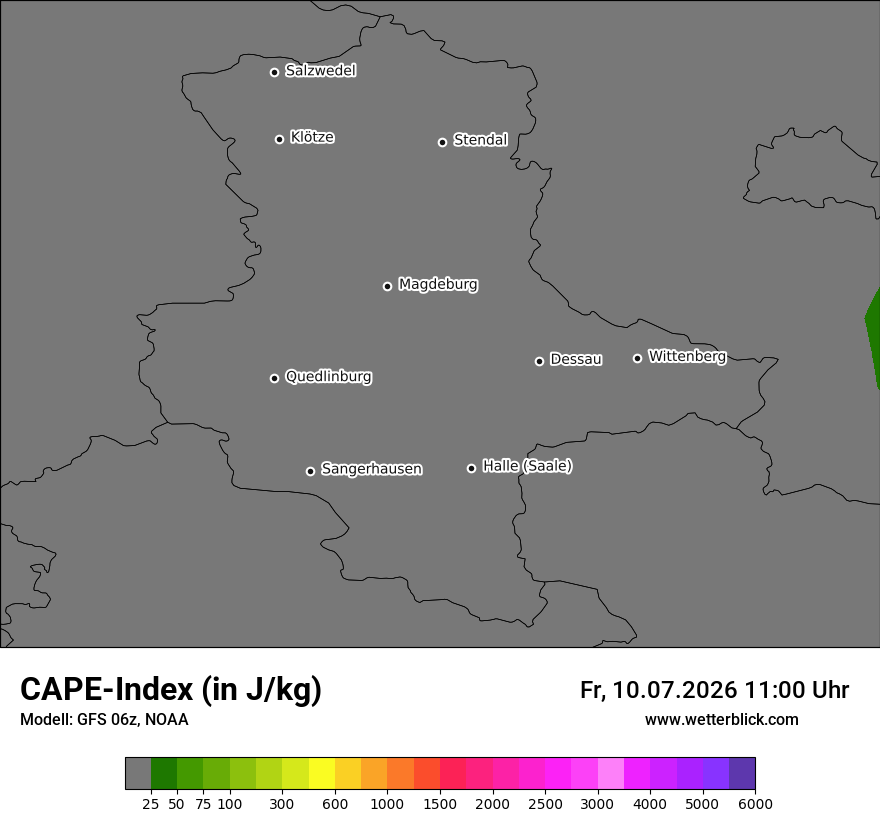 Modellkarte GFS – cape – st
