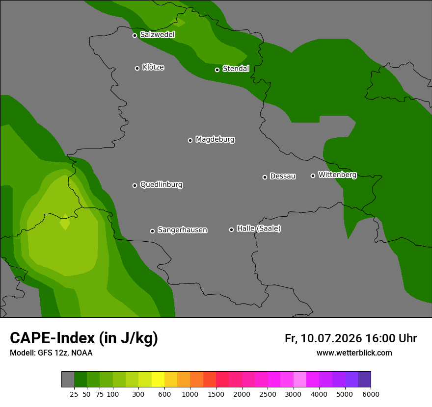 Modellkarte GFS – cape – st