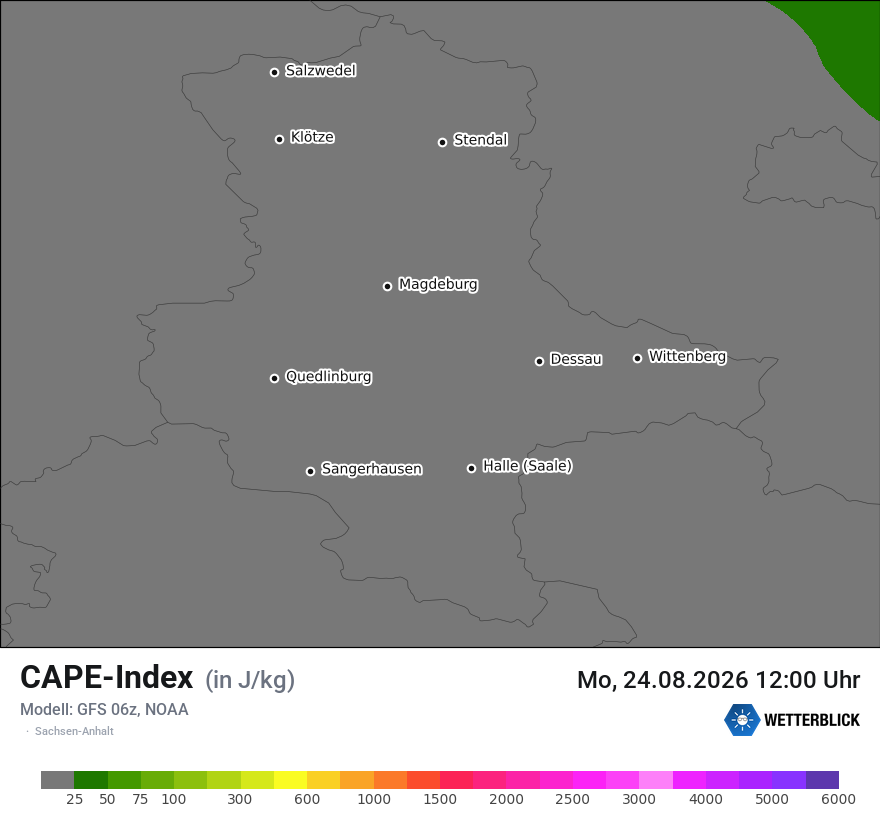 Modellkarte GFS – cape – st