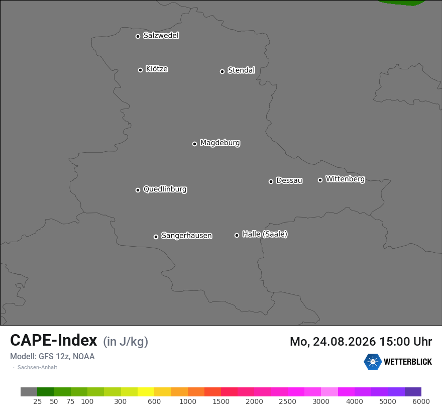 Modellkarte GFS – cape – st