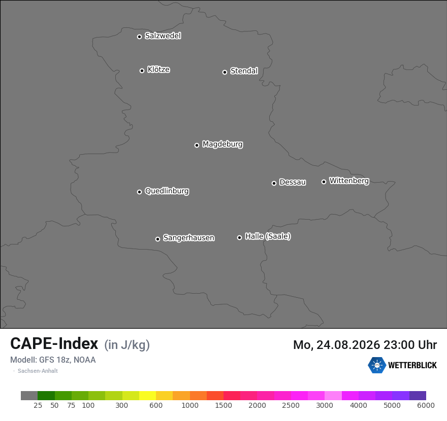 Modellkarte GFS – cape – st