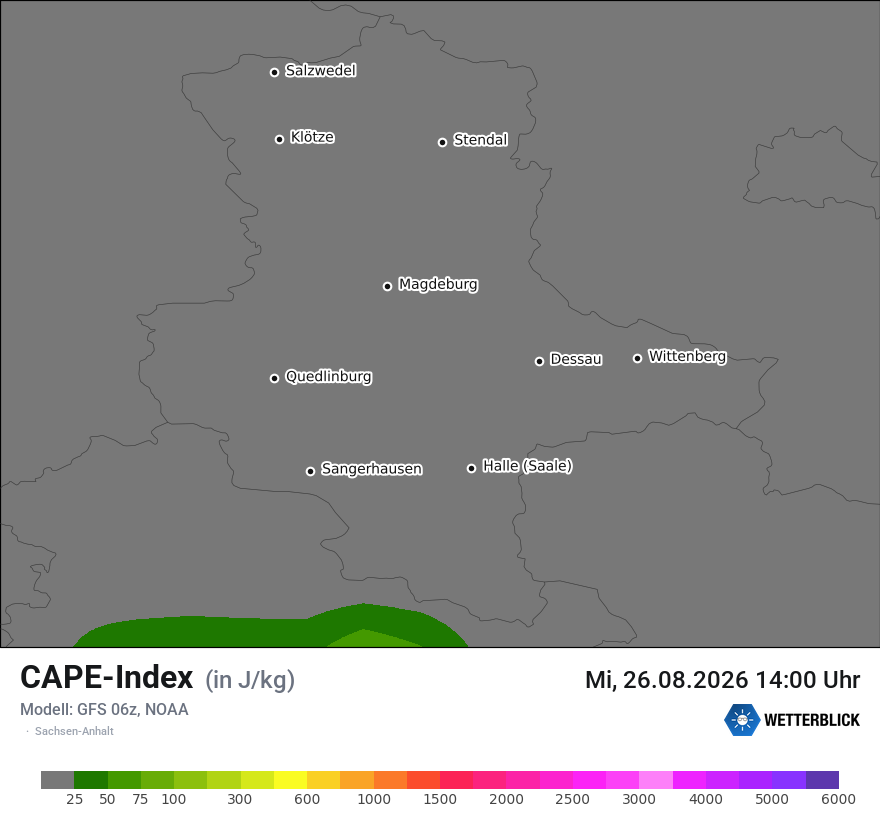Modellkarte GFS – cape – st