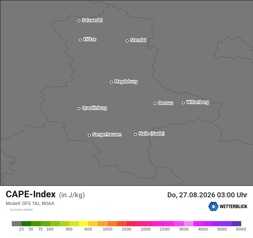 Modellkarte GFS – cape – st