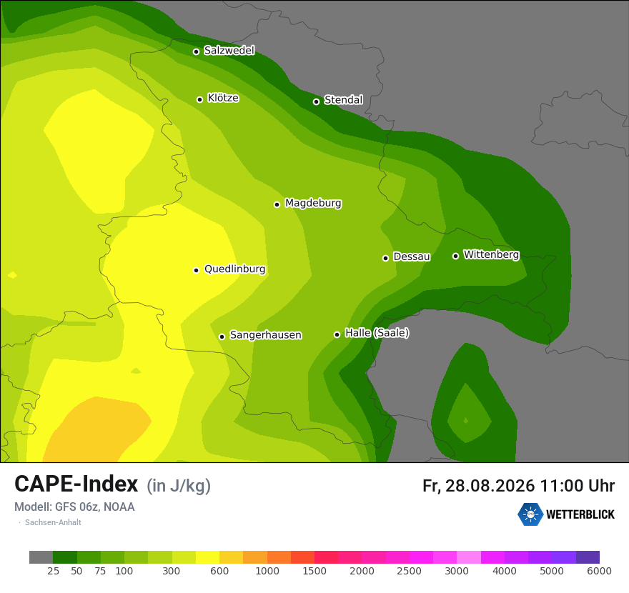 Modellkarte GFS – cape – st