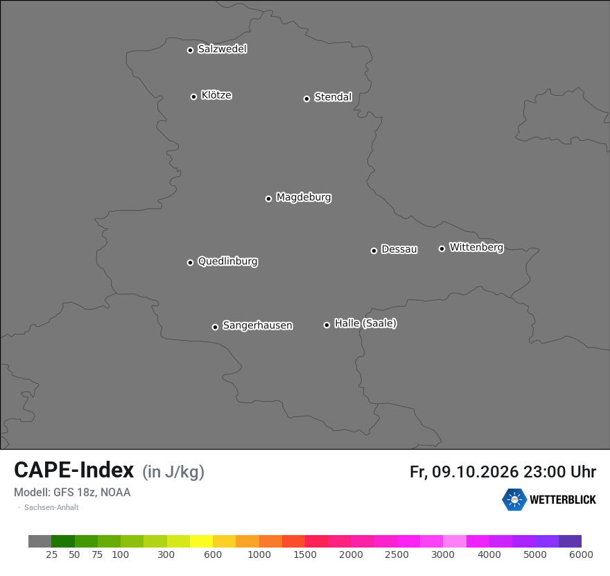 Modellkarte GFS – cape – st
